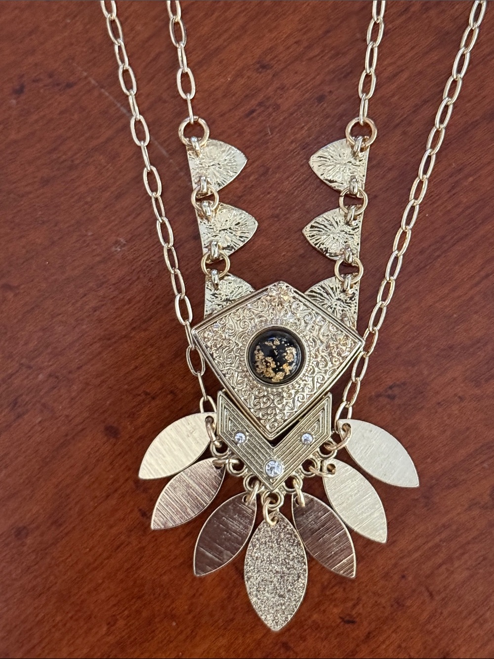 Gold-Tone Boho Geometric Statement Necklace from Anthropologie!!🔥🔥🔥 - Picture 7 of 16